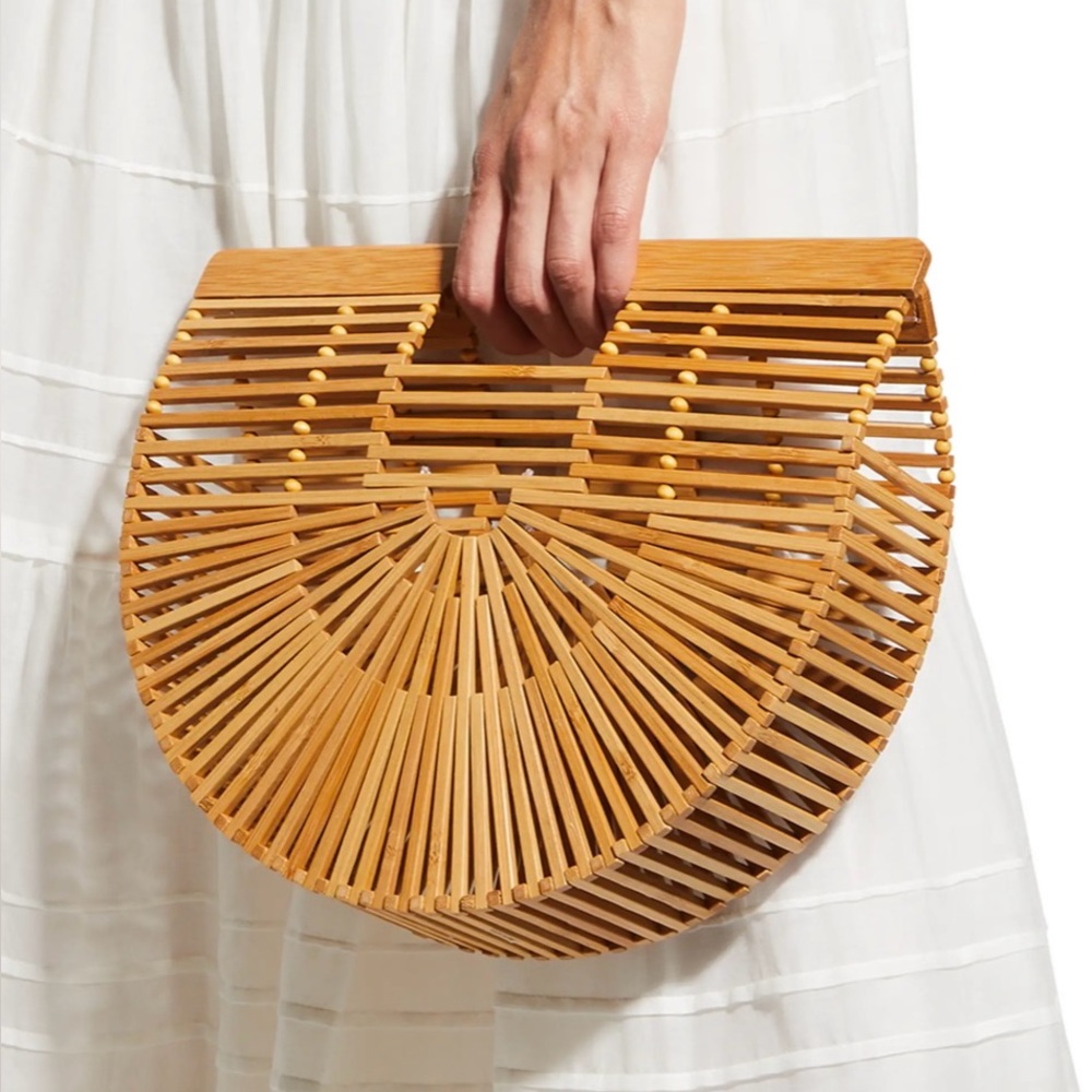 Cult Gaia Natural Bamboo Arc Clutch